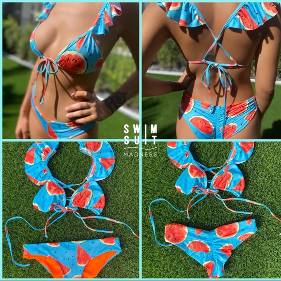 Watermelon Ruffle Bikini Set - Picture 1 of 3